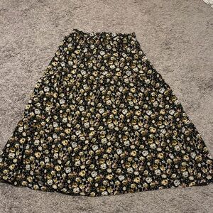 Topshop Multicolor Floral A-Line Skirt